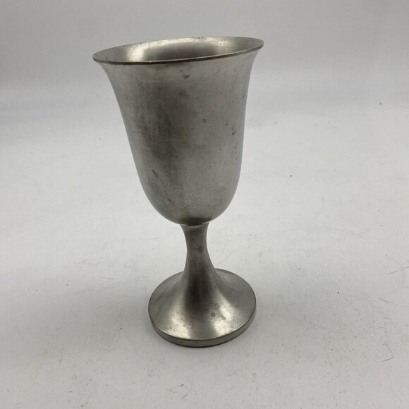 Vtg WEB Pewter Wine Goblet Cocktail Glass Pedestal Footed 6 5/8” Patina‎ Stains - Picture 3 of 10